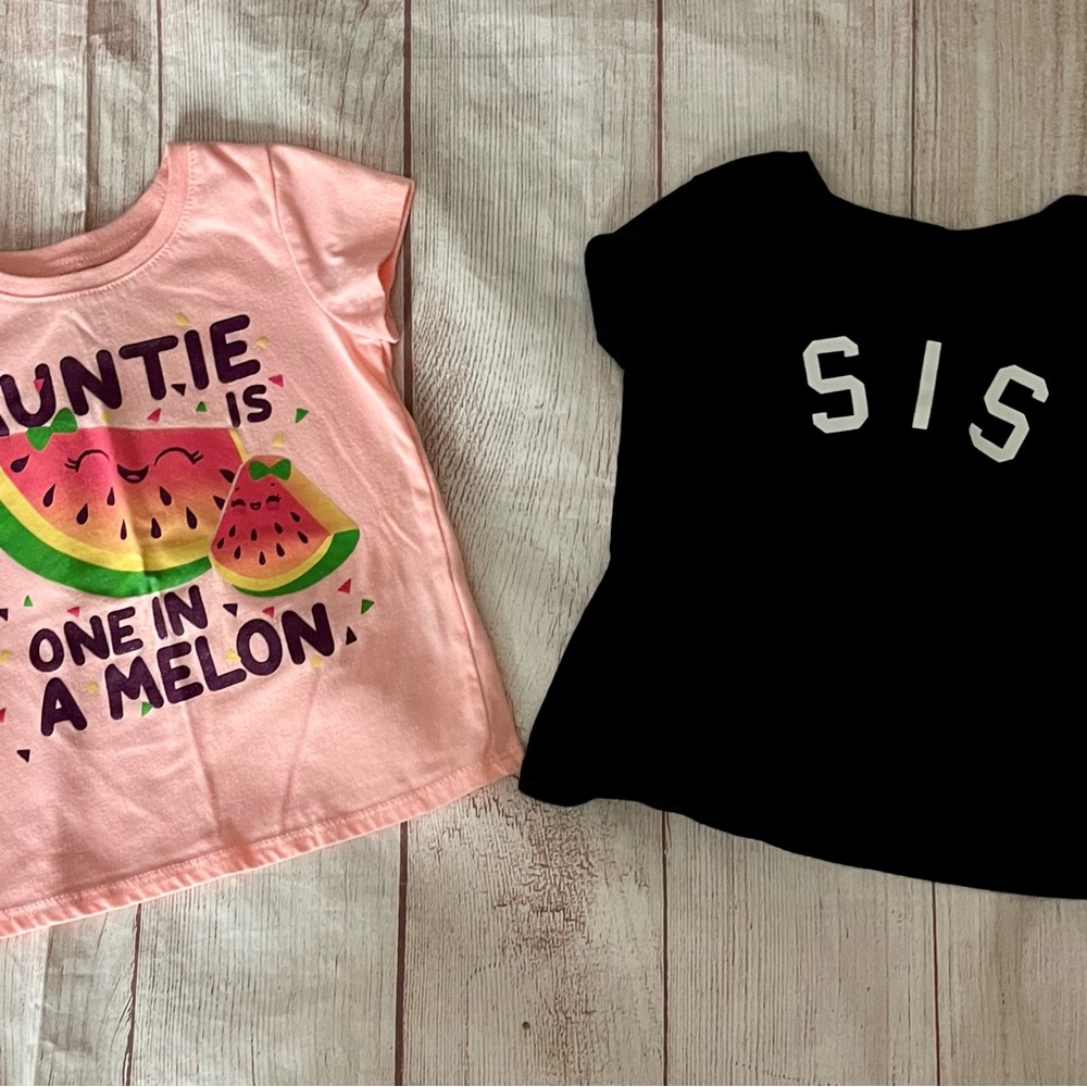 Children’s Place 2T- Sis And Aunt SS Tees